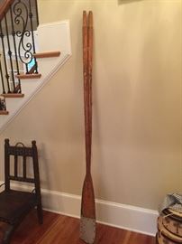 Vintage boat oars