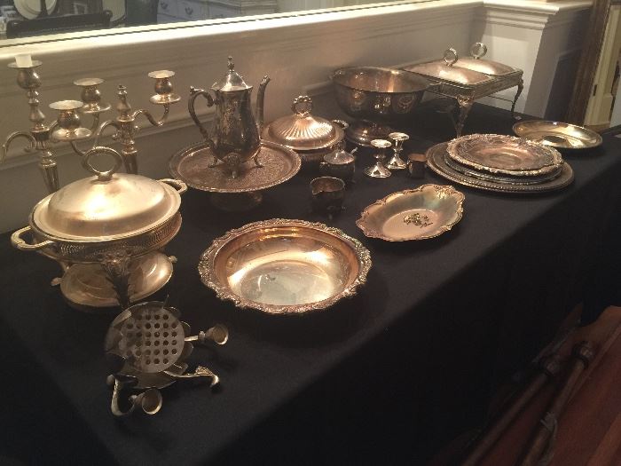 Silverplate serving dishes