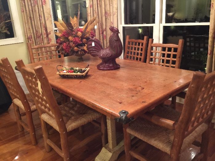 Rustic table with 6 chairs
