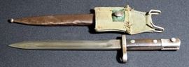 WWII German/Turkish Mauser AS.FA Bayonet, SN# 20205, 9.5" Blade With Scabbard