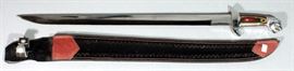 Short Sword, 21" Blade With Panther Pommel And Sheath