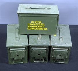1000 Crtg 9mm Ball M882 Cartridge Holder, 160 Crtgs 12ga Shotshell No.00 Buckshot Holder And Two Undesignated Holders, Total Qty 4