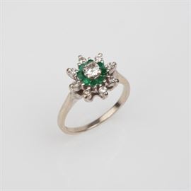 2: 14K DIAMOND EMERALD FASHION RING
