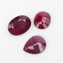 47: 3 LEAD FILLED RUBY GEMSTONES 51.CTW