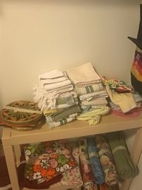 Closet in hallway - hand/kitchen towels & miscellaneous
