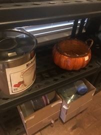 hallway - lots of kitchen small appliances & miscellaneous items