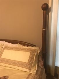 Master Bedroom - close up of poster headboard and bedding set