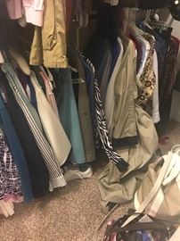 Master BR closet - sizes range XL-2X; shoes are sizes 9-10