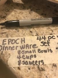 Epoch dinnerware description and types of dishes