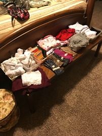 Master Bedroom - Long bench at end of the bed. Socks, pajamas and other ladies items