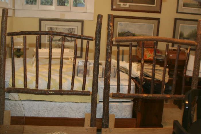 PR. TWIN BEDS WITH FRAMES, DESIGNED AND MADE BY "OLD HICKORY" SHELBYVILLE, IND