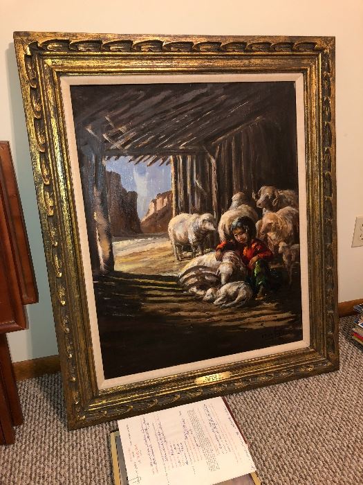 Original oil on canvas by A. Kelly Pruitt..."The Wonder of Life" 1966, purchased by the family from the artist in Taos, New Mexico