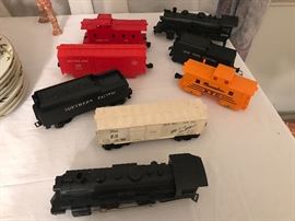 Lionel 490, Frisco Boxcar Lionel 6014, Southern Pacific Lionel, Pacemaker NYC, Baltimore Ohio 467110, Marx New York Central, Lionel Steamer 1061, Lionel Lines 6167