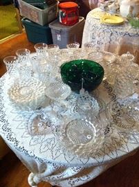 Fostoria, Green punch bowl and cups