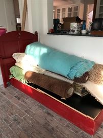Fun red twin bed.  So cute. $260