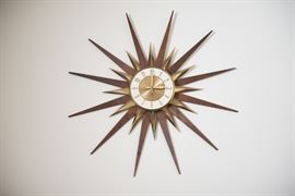Mid Mod Elgin Starburst Wall Clock