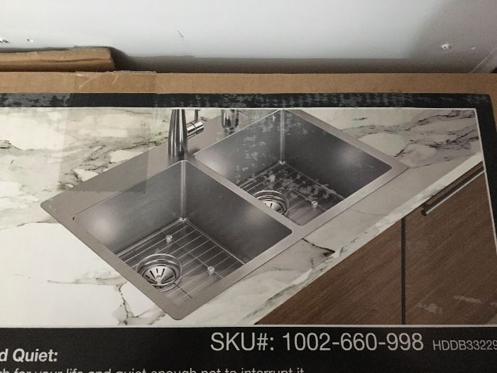 Double stainless steel kitchen sink