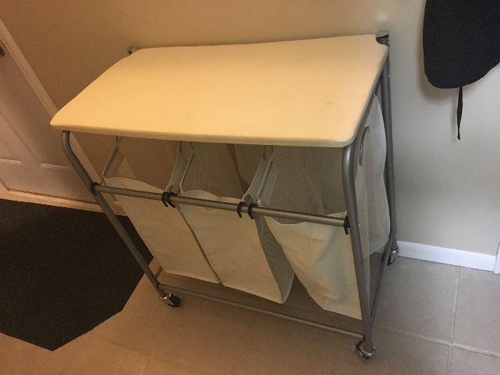 3-hamper with hinged folding table