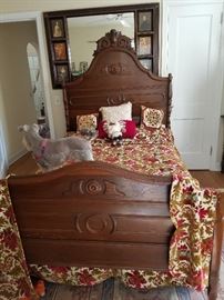 Antique bed with new custom made mattress
