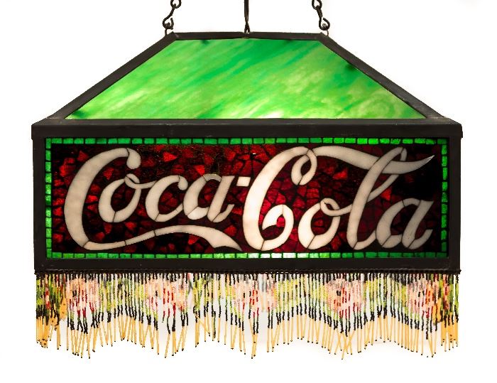 Rare Mosaic Coca-Cola Hanging Shade
Pittsburgh Mosaic Glass Co. Inc. Pittsburgh, PA.