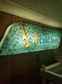 1970's Nostalgia Miller Light Cold Beer lighted Sign