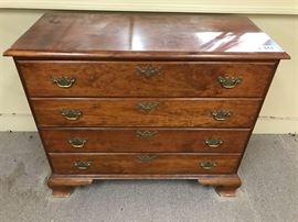 Custom cherry 2-drawer Chippendale-style bracket face chest file cabinet