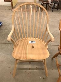Custom cox bow-back arm chair, unfinished