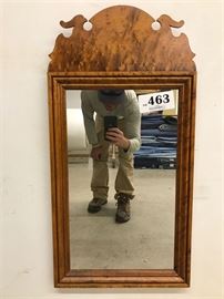 Queen Anne bird mirror in bird's eye maple