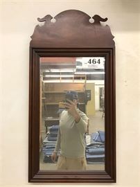 Queen Anne bird mirror in cherry