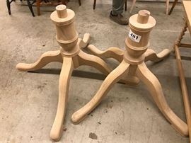 Pair of English-style pedestal bases, unfinished in oak