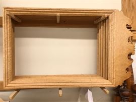 2 Queen Anne Fleur de lis mirror frames in bird's eye maple, unfinished