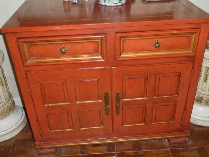 Wood cabinet w/2 drawers and doors