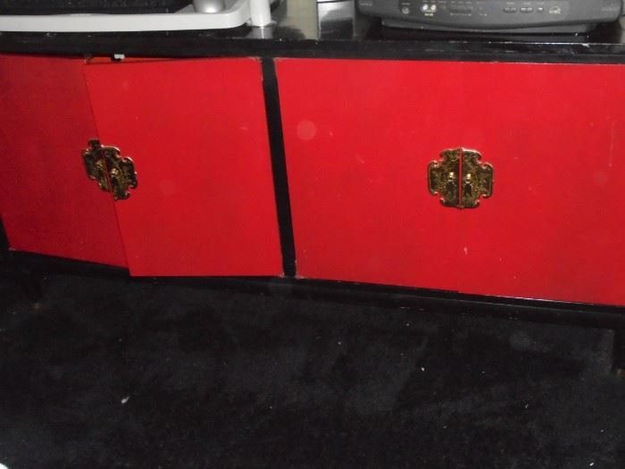 Black and red oriental style dresser