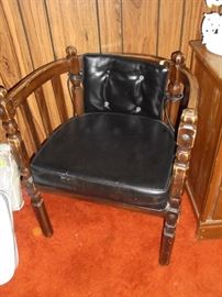 Matching black leather desk chair