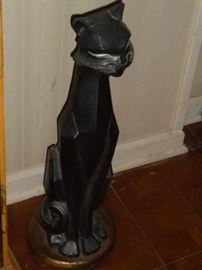 Mid century cat figurine 3' tall cast