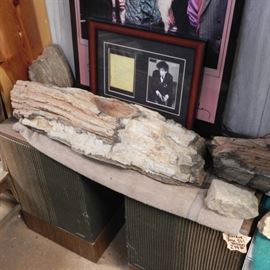 A very nice specimen of petrified wood with a nice knot and lot's of bark. This came from the UP area.