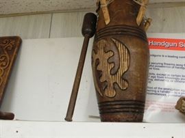 Native drum and mallet. 