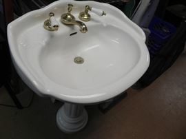 Sink and pedestal. 