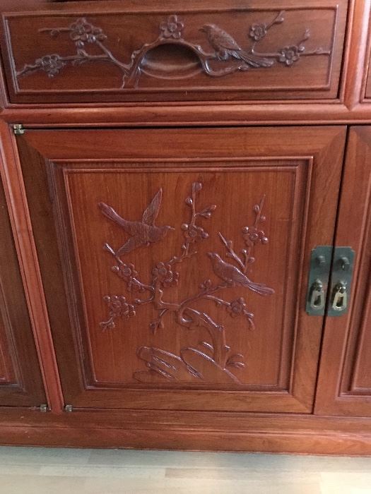 dining room buffet showing carving details