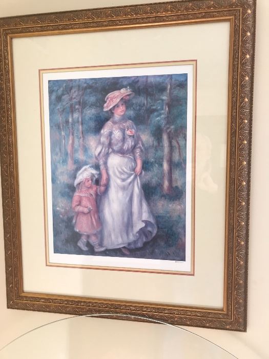 Professionally framed Print limited edition title "The Promenade"  (certificate see next photo) by Pierre Auguste Renoir 