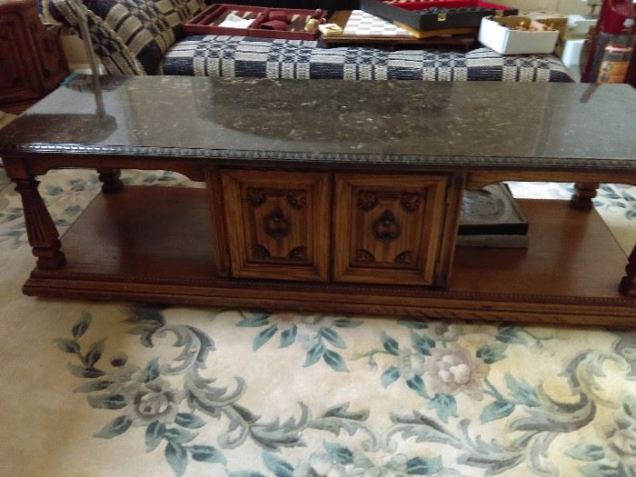 simulated marble top coffee table 62X21