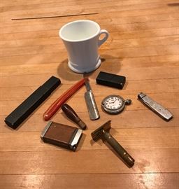 vintage shaving and smoking items