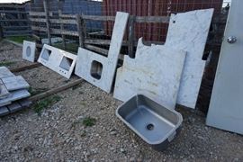 Used marble slabs