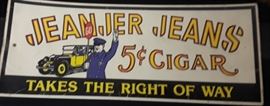 Vtg. Jeanjer Jeans $0.05 cigar sign