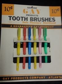 1940's-50's Drug Store Counter Display Toothbrushes 