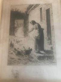 RARE J.F. Millet Engraving circa 1890