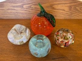 Vintage paperweights by Joe Zimmerman 