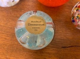 Vintage paperweights by Joe Zimmerman 