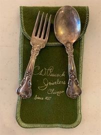 Antique Gorham Sterling children’s fork & spoon set