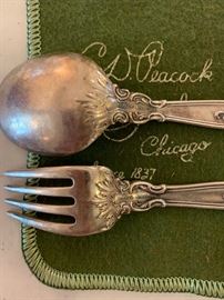 Antique Gorham Sterling children’s fork & spoon set